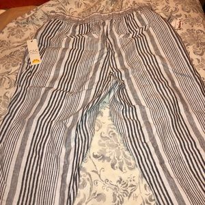 NWT C&C California Linen Striped Pants